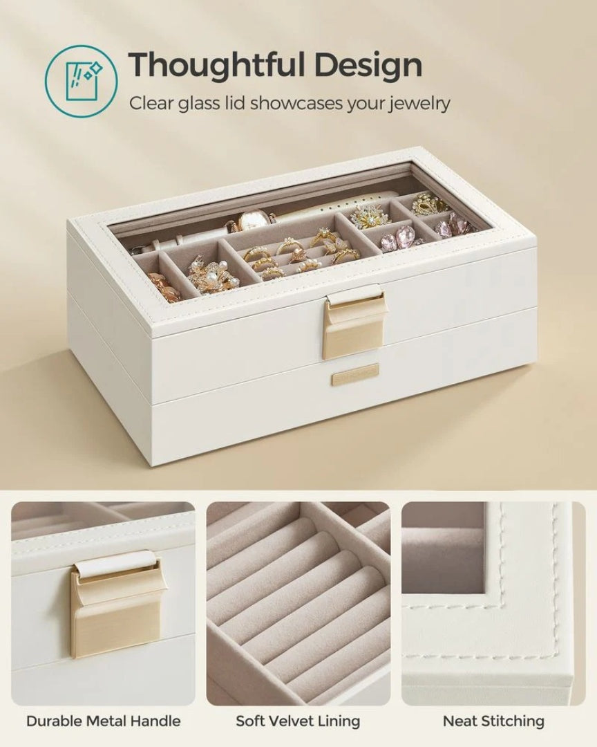 Stackable Jewelry Organizer Trays With Glass Lid 2 To 6 Tier – product view 12 | Ridgefield Furniture