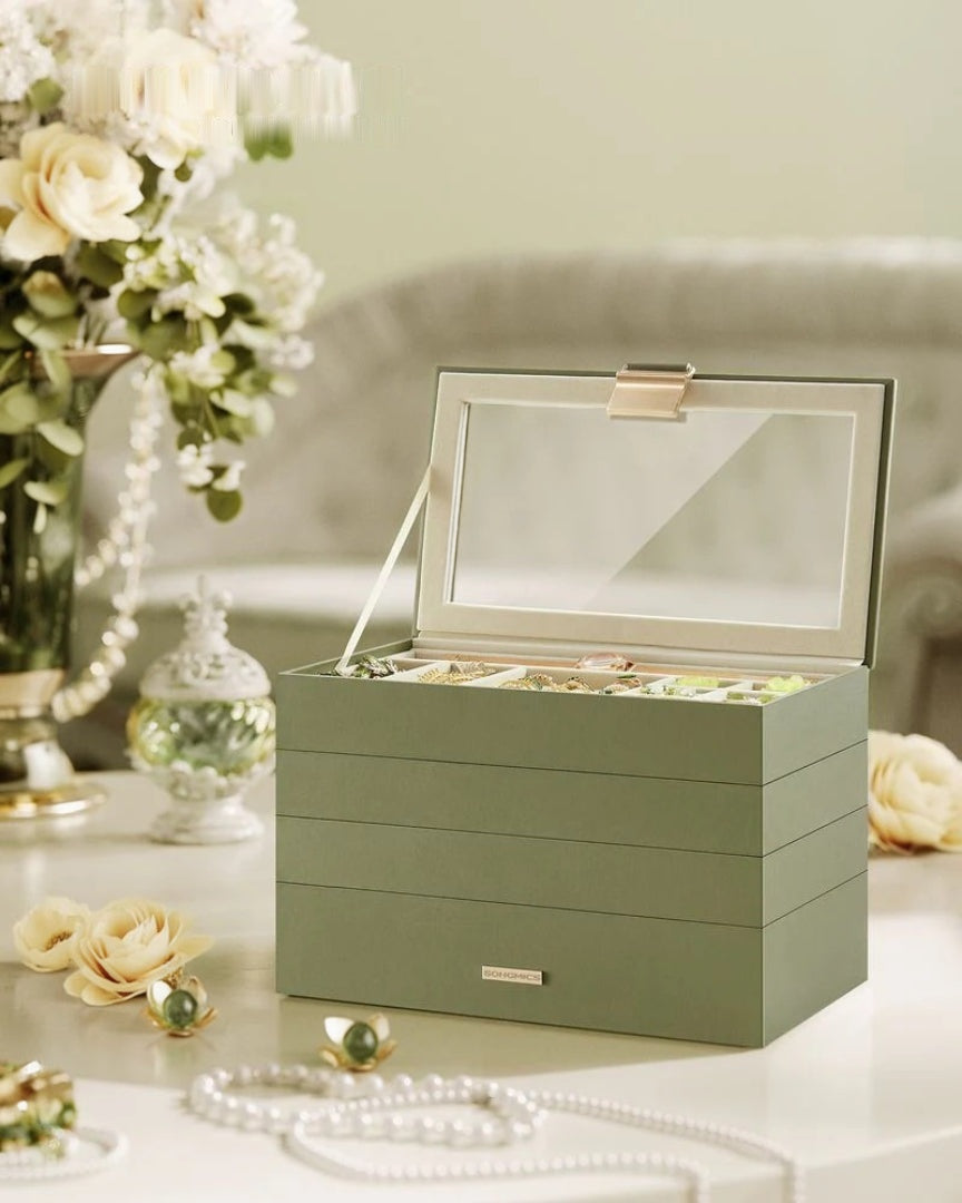 Stackable Jewelry Organizer Trays With Glass Lid 2 To 6 Tier – product view 25 | Ridgefield Furniture