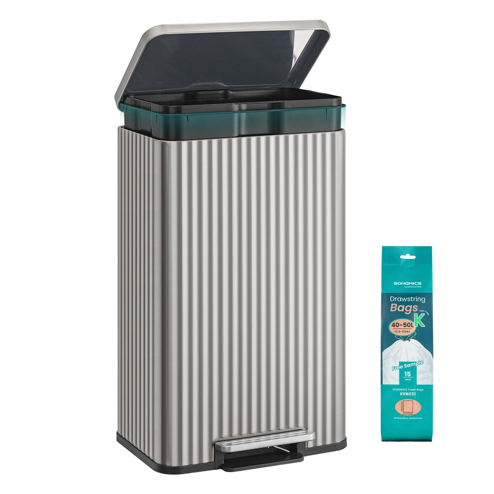 Stainless Steel Garbage Can With Lid And Removable Inner Bucket - product photo 09