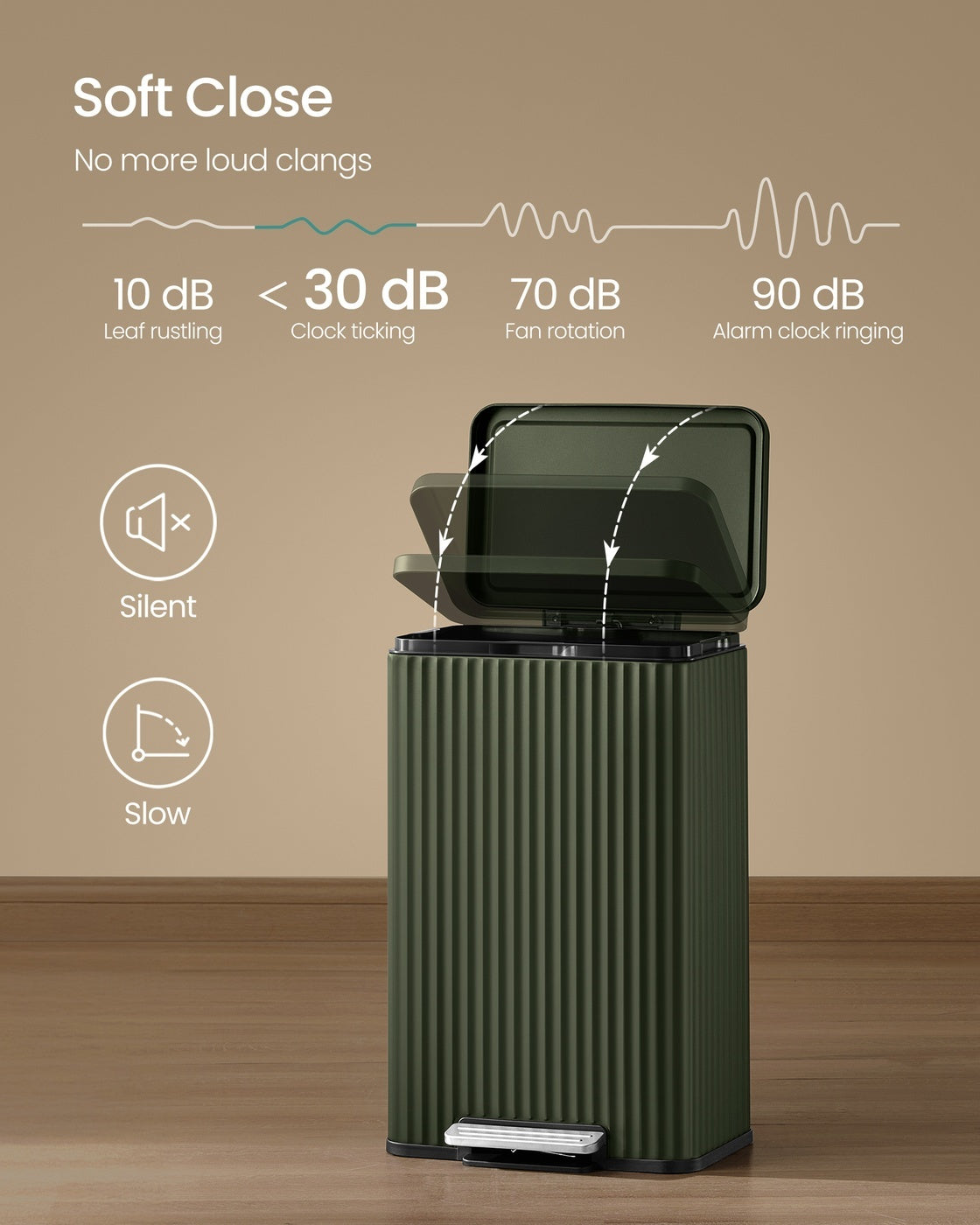 Stainless Steel Garbage Can With Lid And Removable Inner Bucket - product photo 100