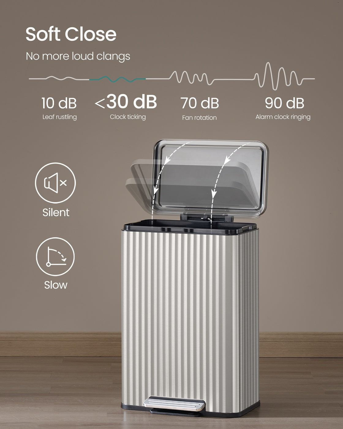 Stainless Steel Garbage Can With Lid And Removable Inner Bucket - product photo 16