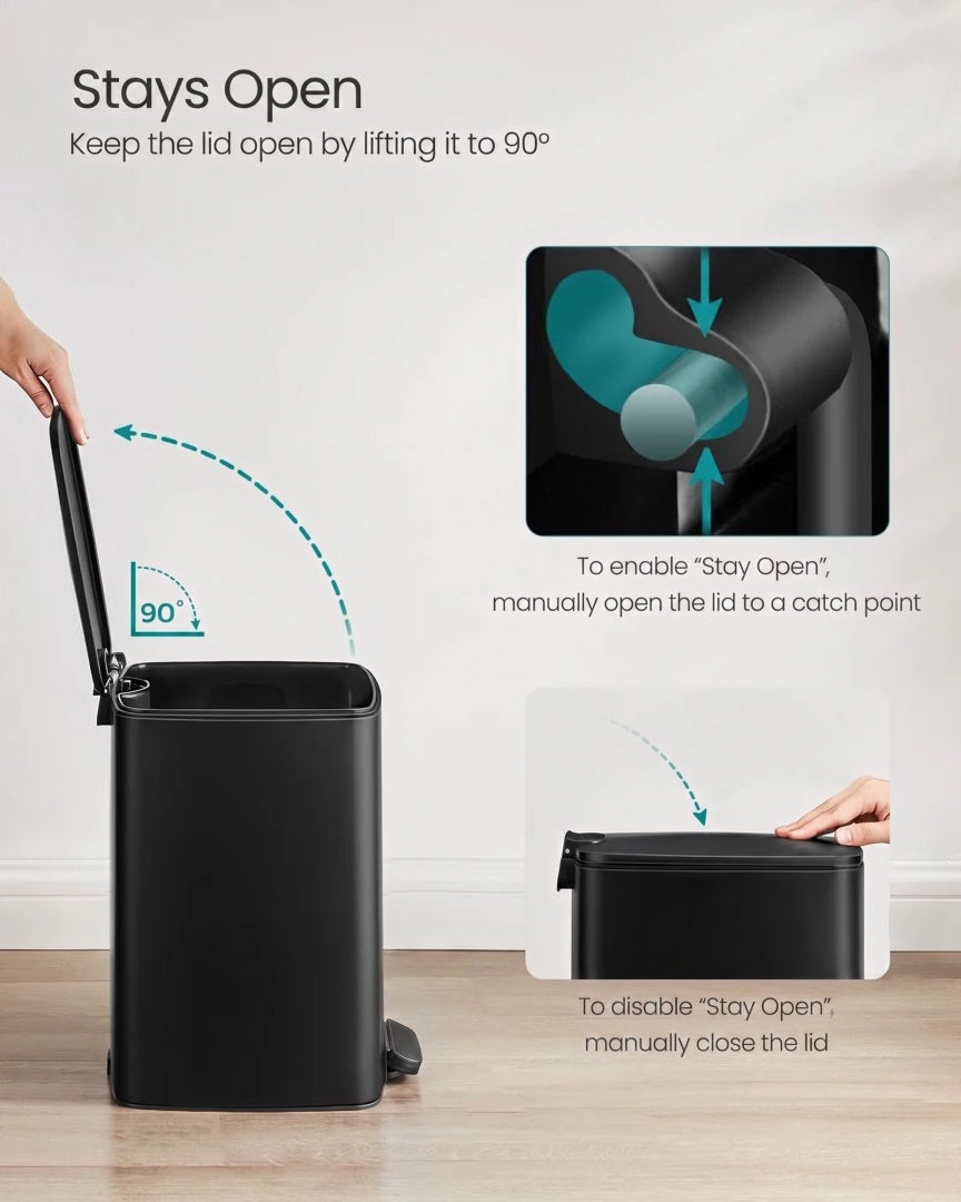 Stainless Steel Step Trash Can with Inner Bucket – product view 11 | Ridgefield Furniture