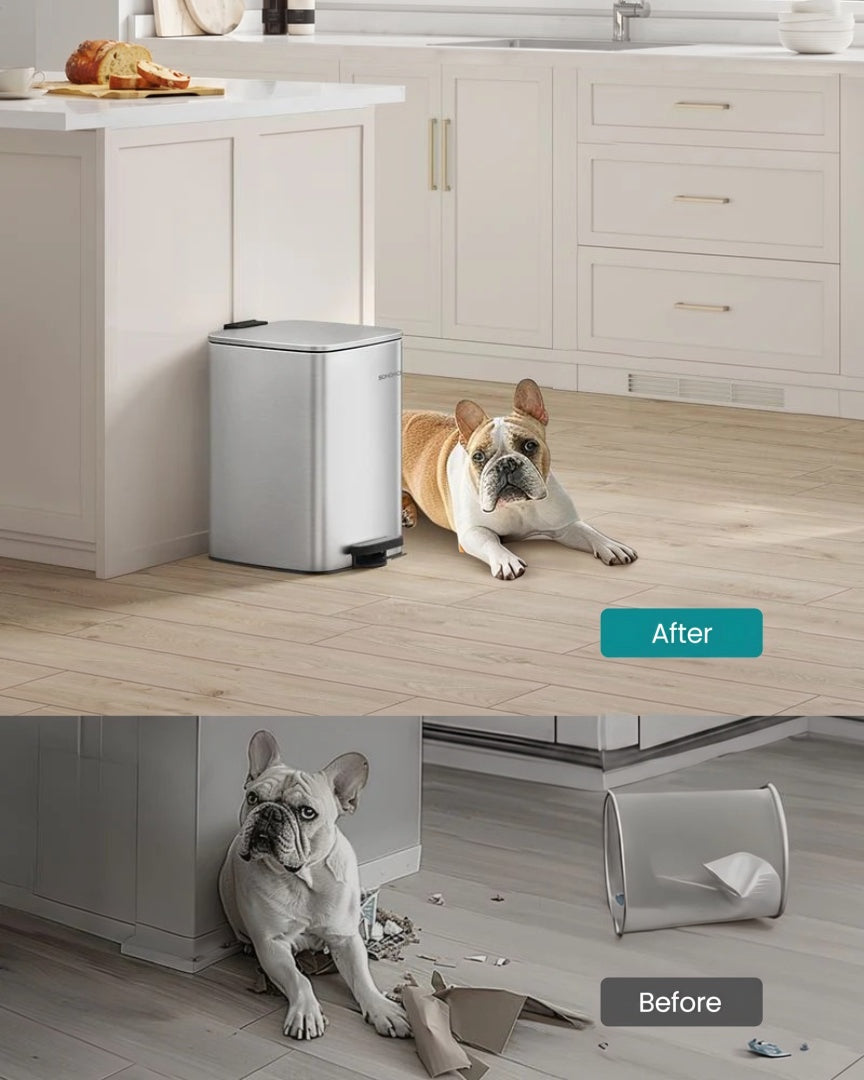 Stainless Steel Step Trash Can with Inner Bucket – product view 18 | Ridgefield Furniture
