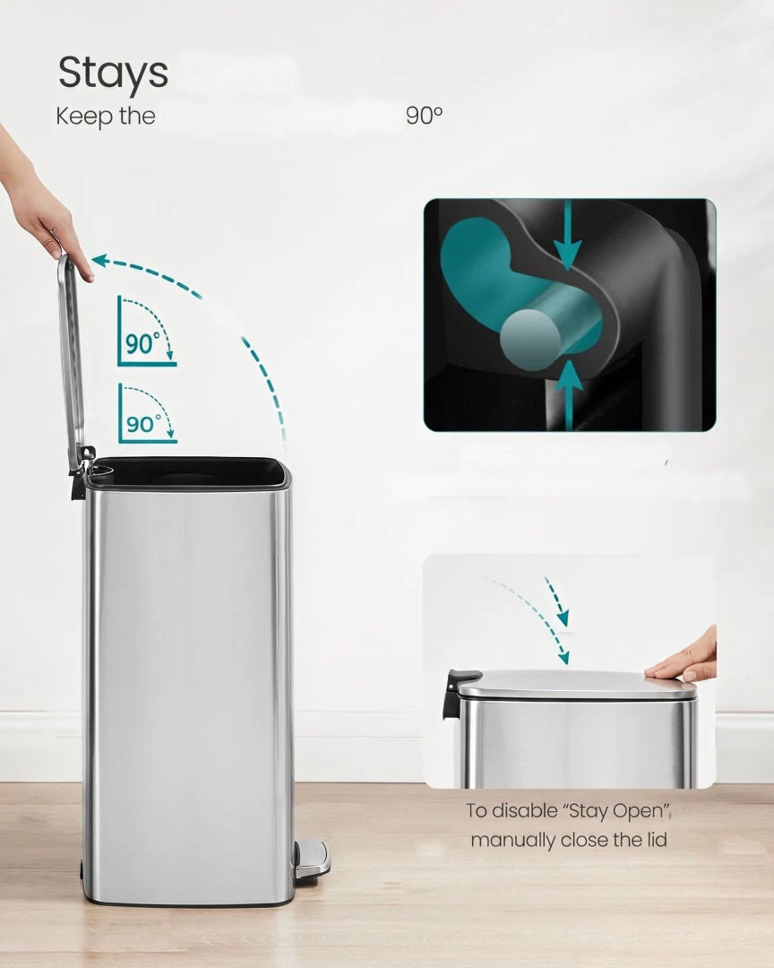 Stainless Steel Step Trash Can with Inner Bucket – product view 24 | Ridgefield Furniture
