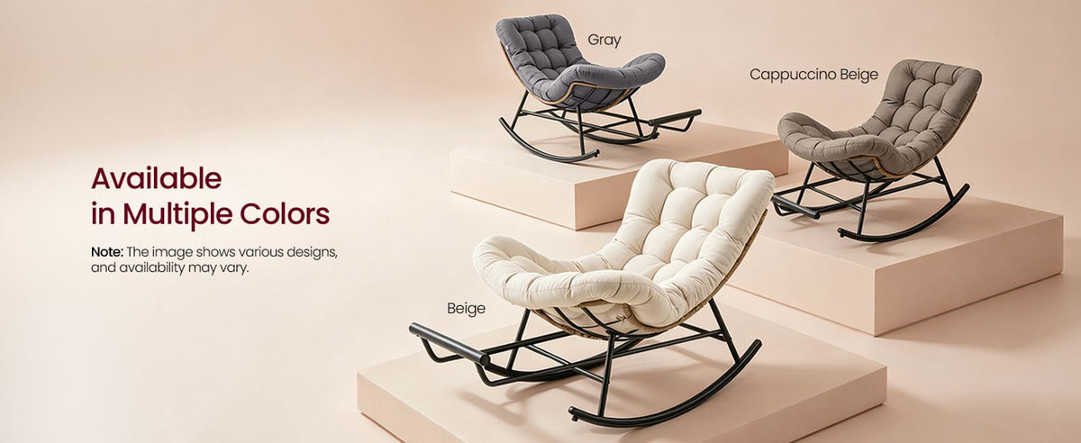 Steel Rocking Papasan Chair For Patio Bedroom Or Living Room - product photo 13