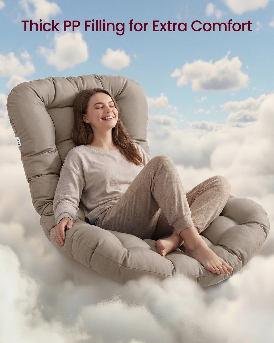 Steel Rocking Papasan Chair With Extendable Footrest For Patio Or Bedroom - product photo 19
