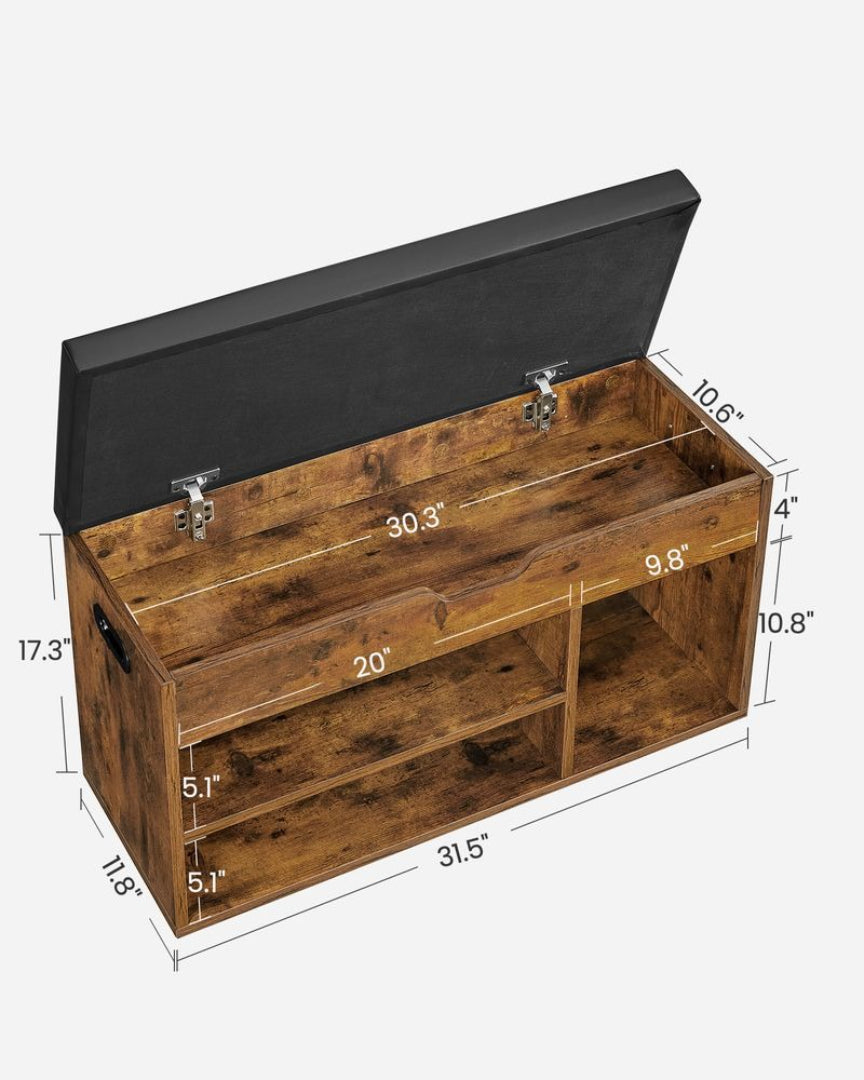Shoe Storage Bench With Cushion – product view 12 | Ridgefield Furniture