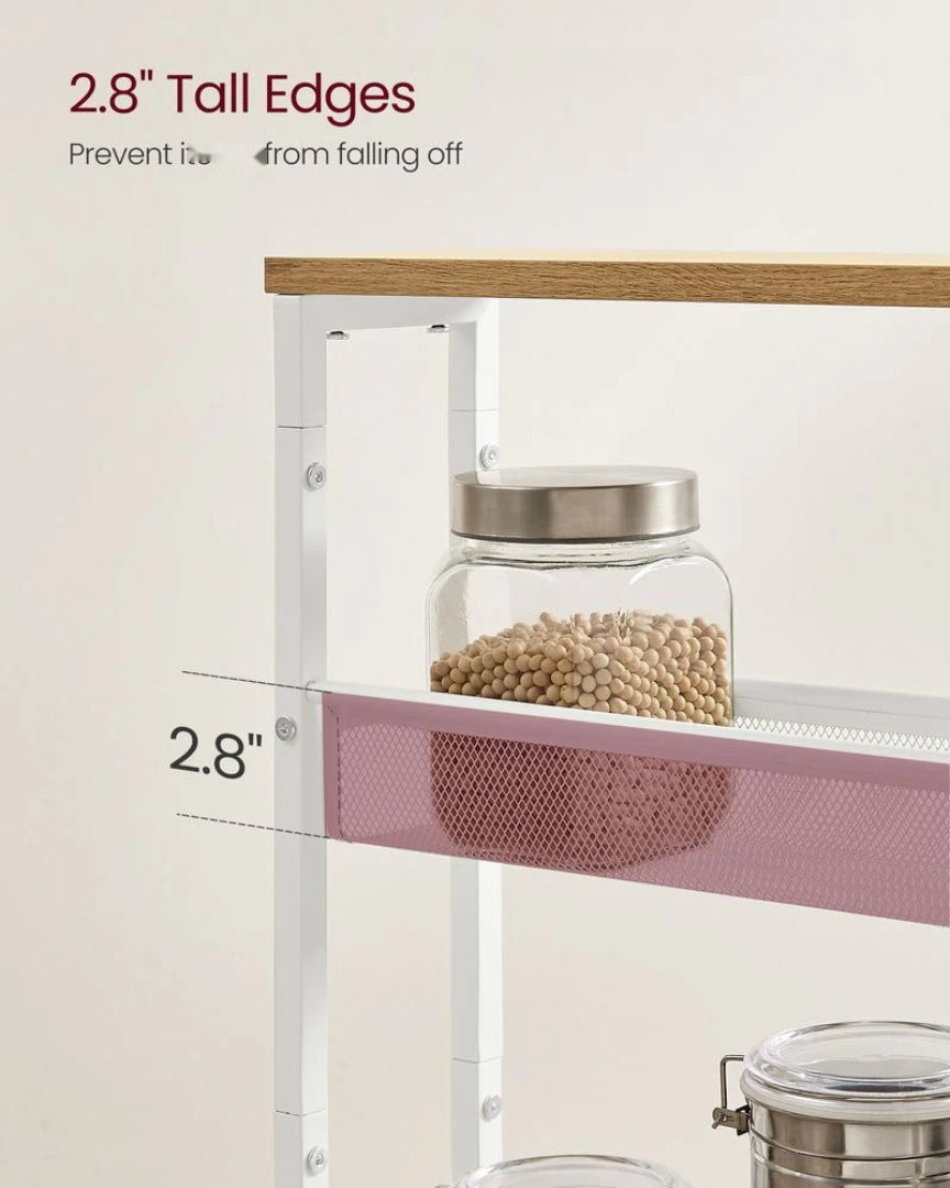 4 Tier Slim Rolling Storage Cart Narrow Utility Shelf – product view 18 | Ridgefield Furniture