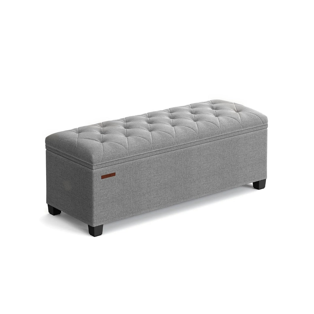 43.3 Inch Storage Ottoman Bench With Legs & Flip Lid Upholstered – product view 3 | Ridgefield Furniture