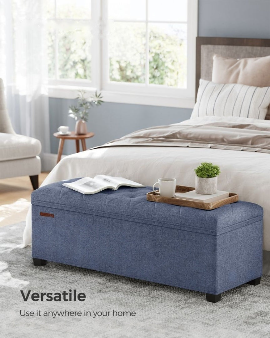 43.3 Inch Storage Ottoman Bench With Legs & Flip Lid Upholstered – product view 6 | Ridgefield Furniture