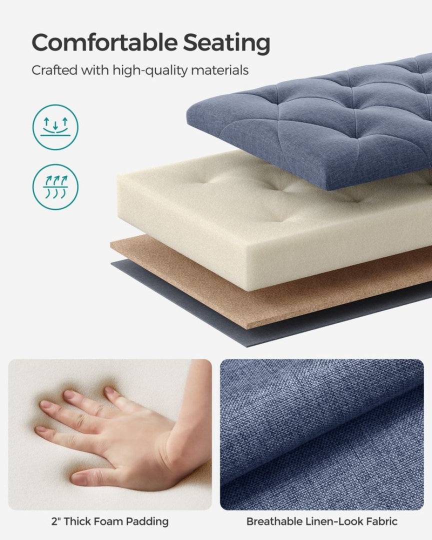 43.3 Inch Storage Ottoman Bench With Legs & Flip Lid Upholstered – product view 8 | Ridgefield Furniture