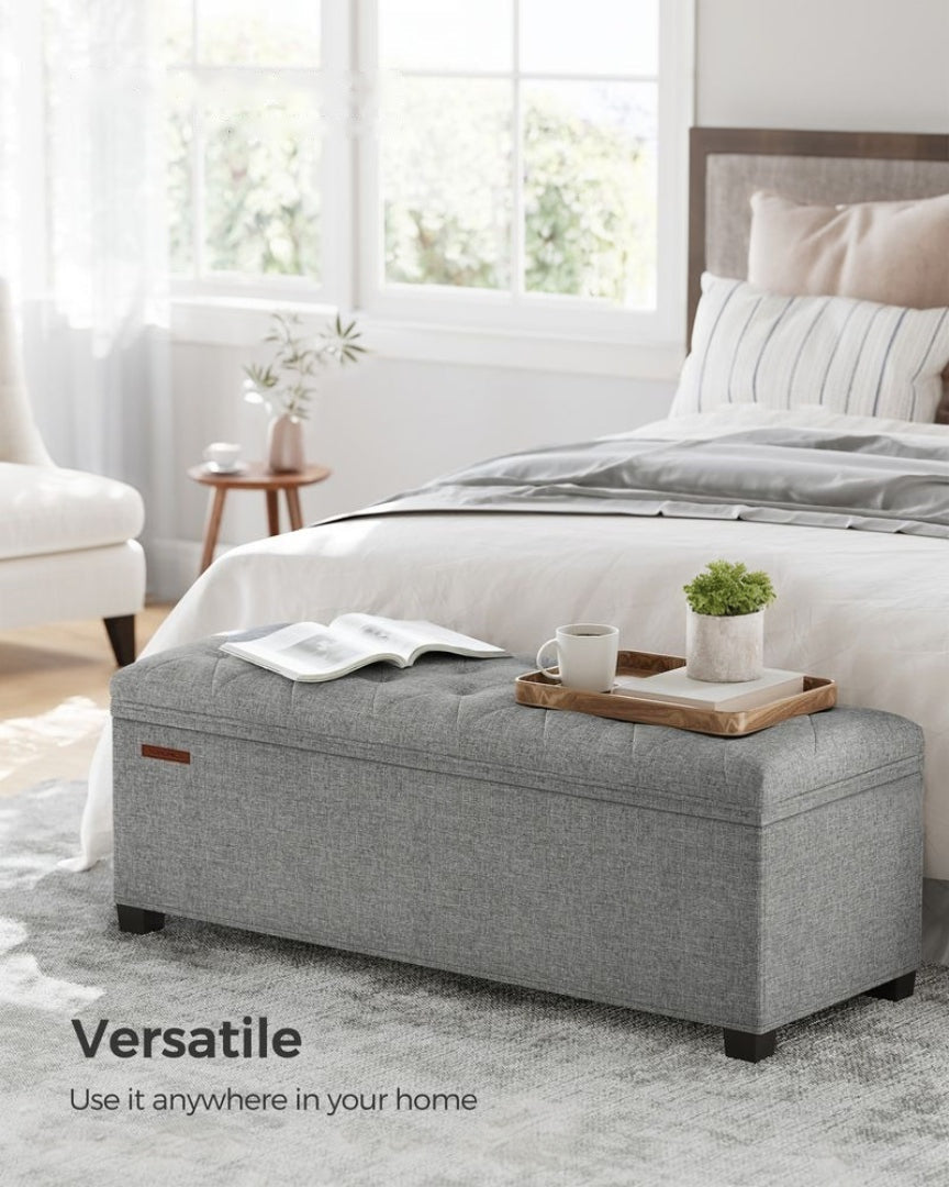 43.3 Inch Storage Ottoman Bench With Legs & Flip Lid Upholstered – product view 14 | Ridgefield Furniture