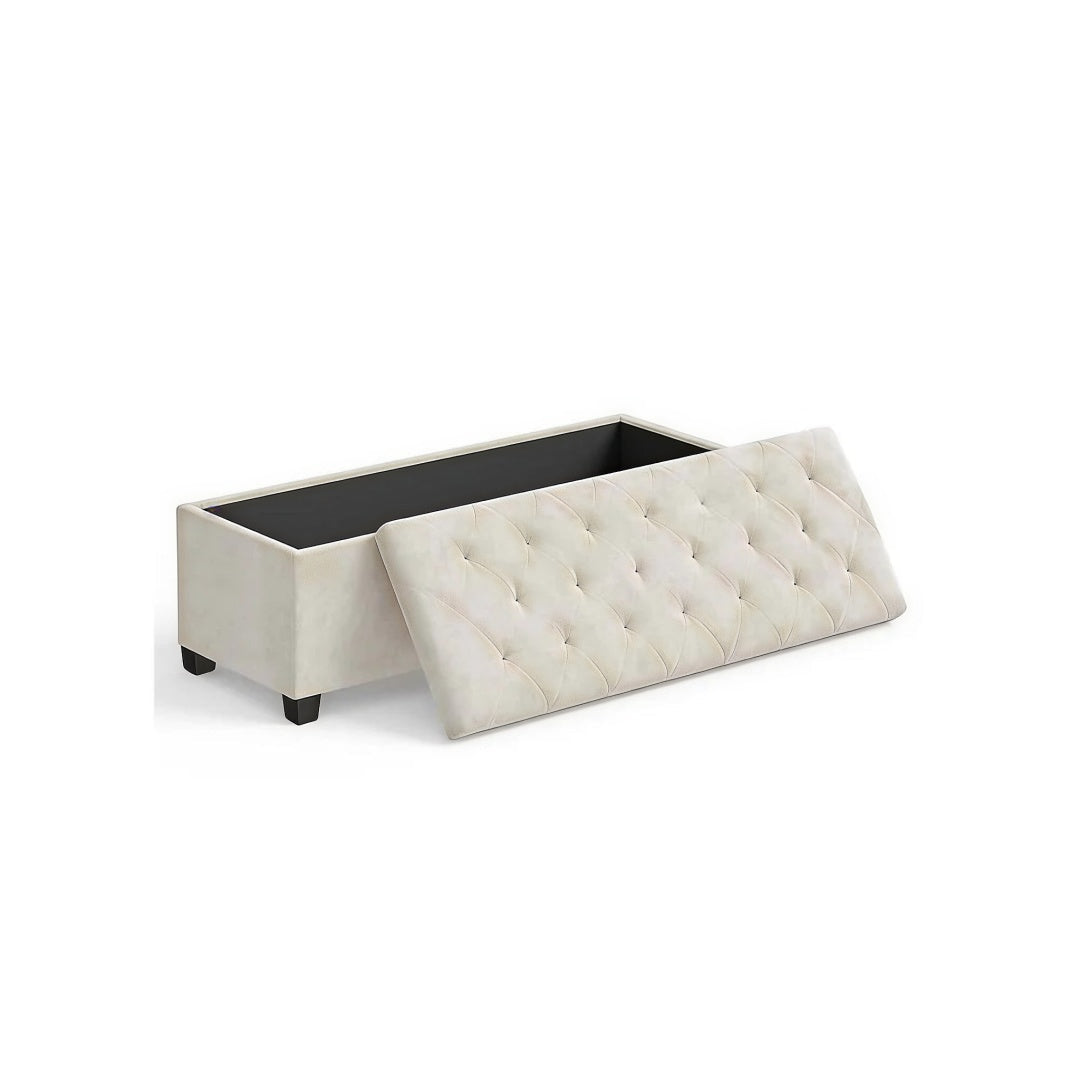 43 Inch Storage Ottoman Bench With Legs & Flip Lid Upholstered – product view 8 | Ridgefield Furniture