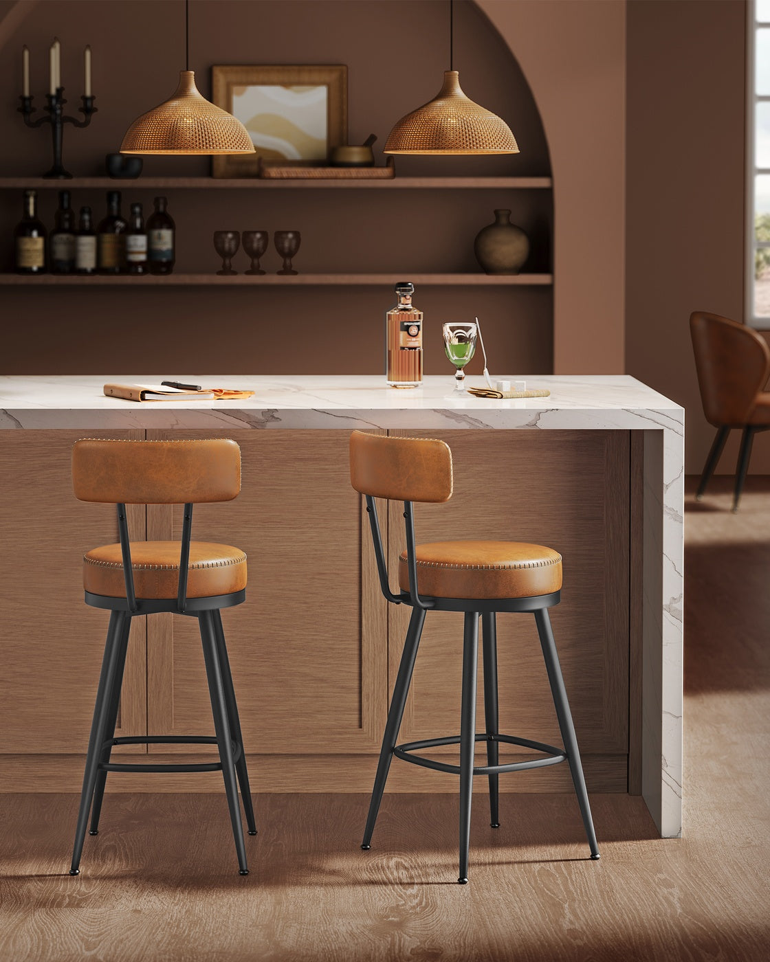 Swivel Bar Stools With Backs - product photo 03