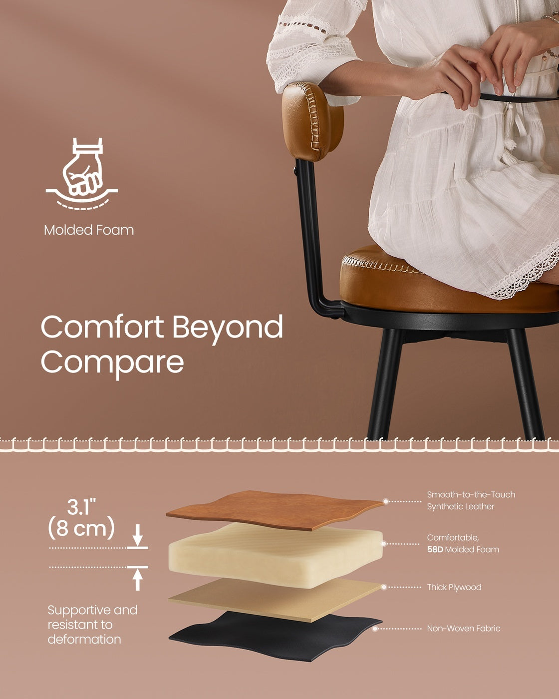 Swivel Bar Stools With Backs - product photo 06