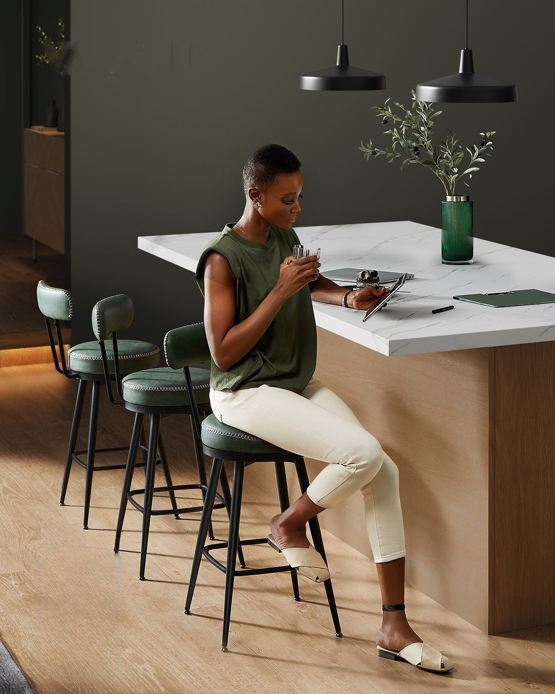 Swivel Bar Stools With Backs - product photo 11
