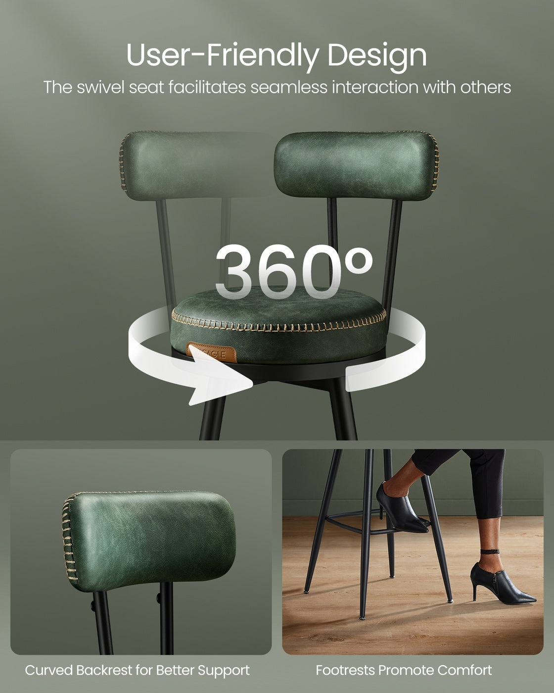 Swivel Bar Stools With Backs - product photo 16