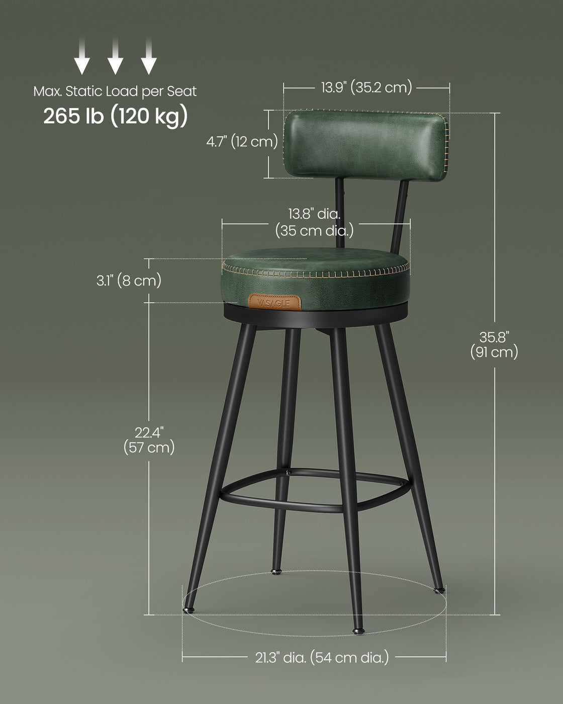 Swivel Bar Stools With Backs - product photo 17