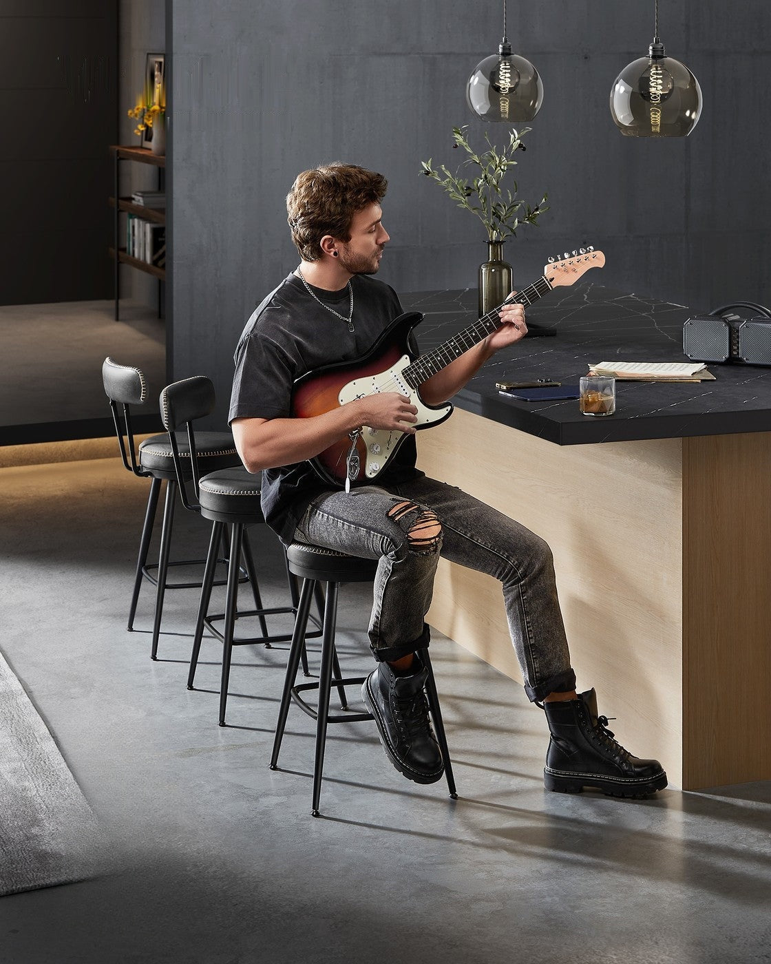 Swivel Bar Stools With Backs - product photo 20