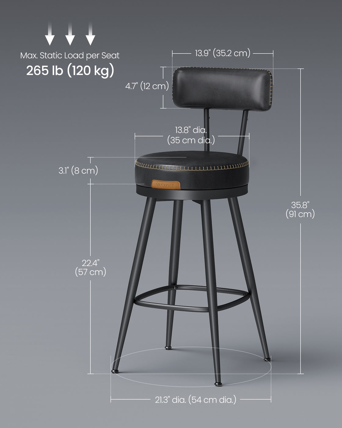 Swivel Bar Stools With Backs - product photo 26
