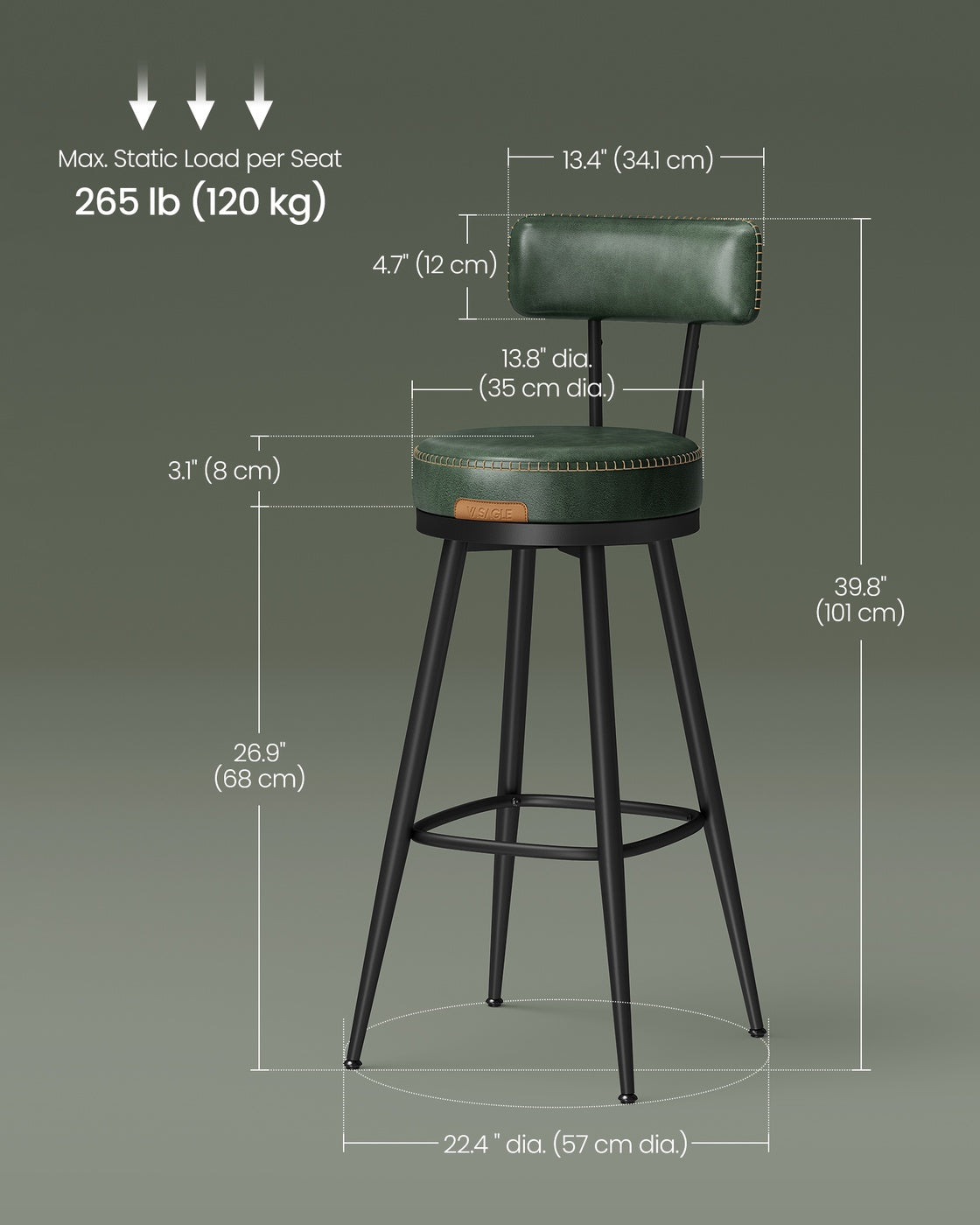 Swivel Bar Stools With Backs - product photo 35