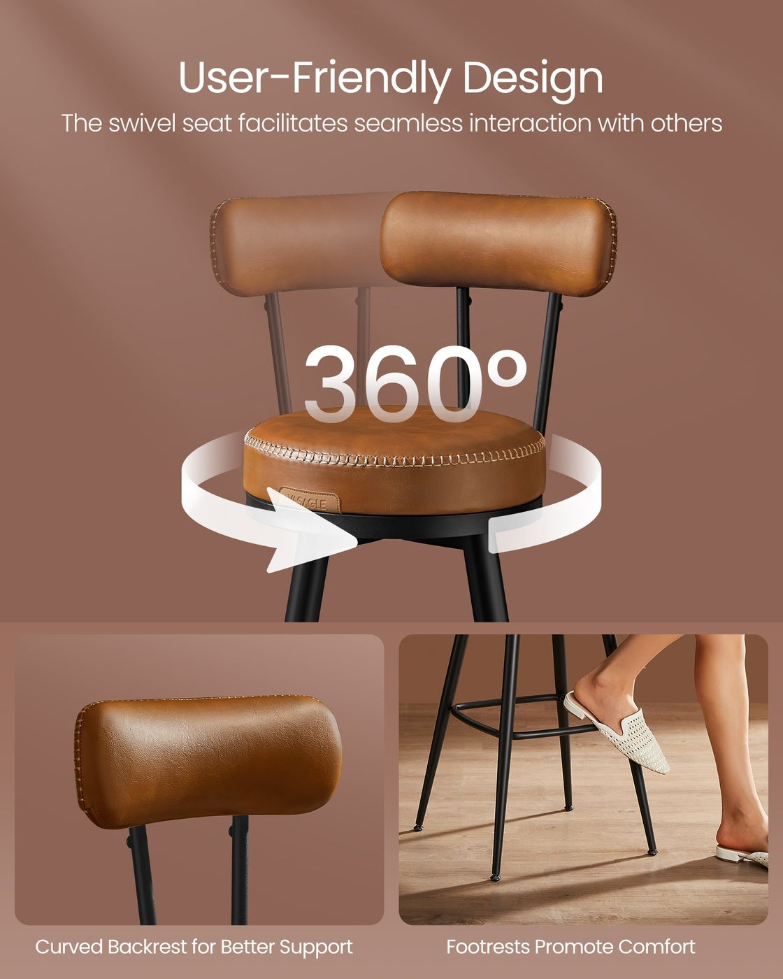 Swivel Bar Stools With Backs - product photo 52