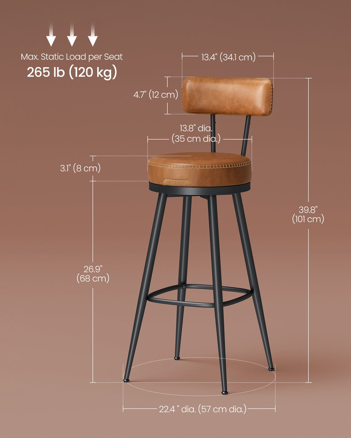Swivel Bar Stools With Backs - product photo 53