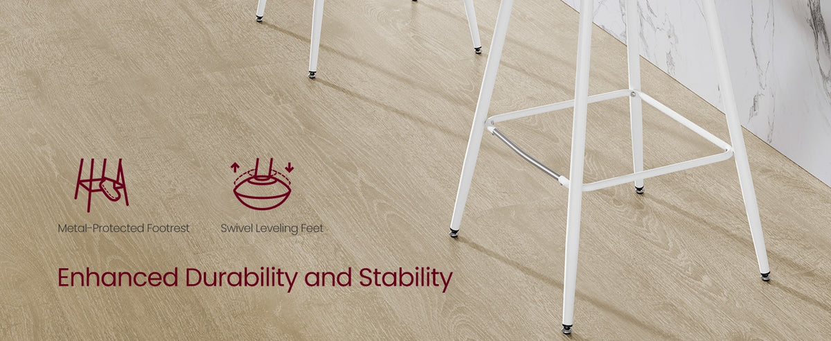 Synthetic Leather Bar Stools With Back, 24.4 Or 28.7 Inch Seat Height - product photo 143