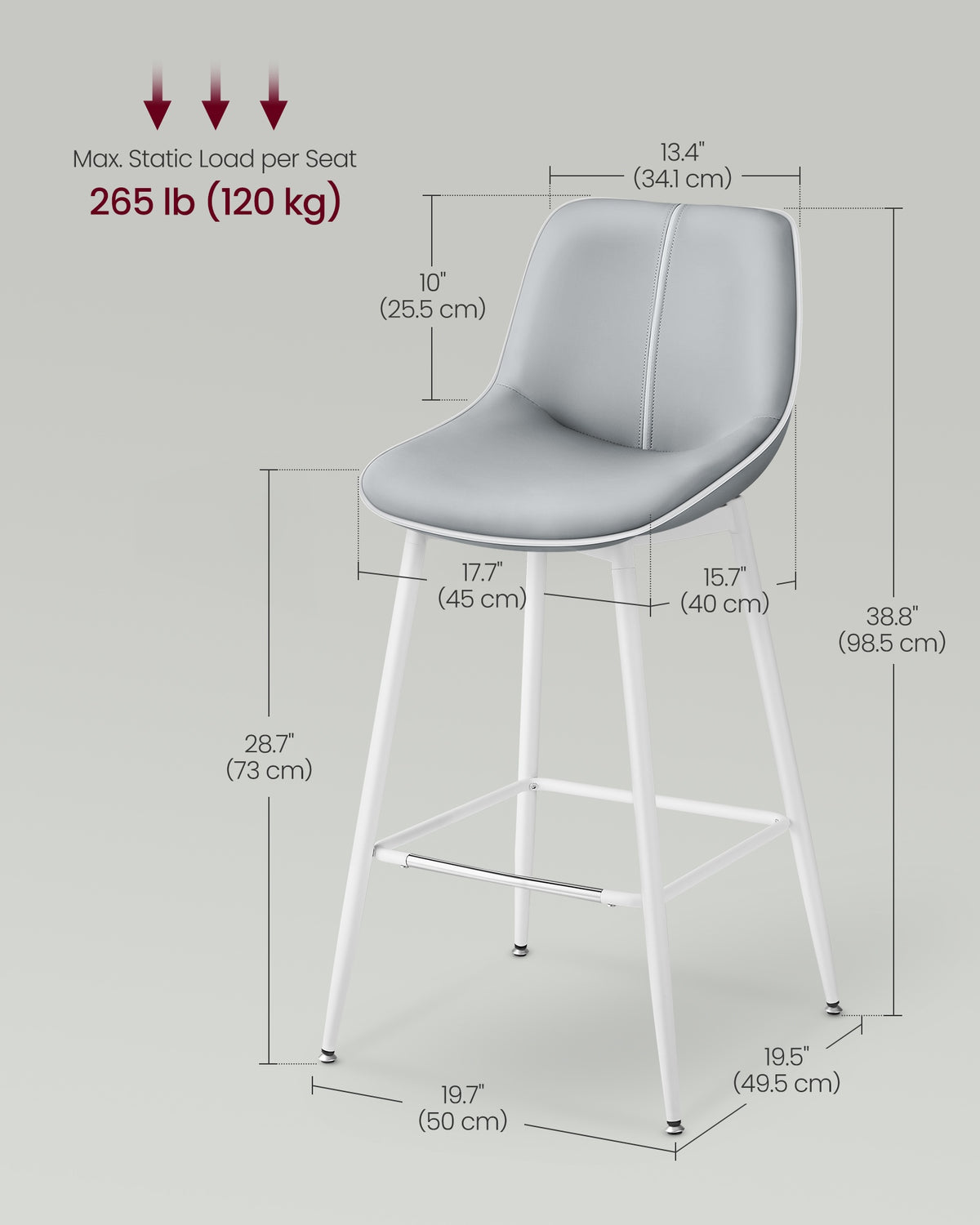 Synthetic Leather Bar Stools With Back, 24.4 Or 28.7 Inch Seat Height - product photo 152