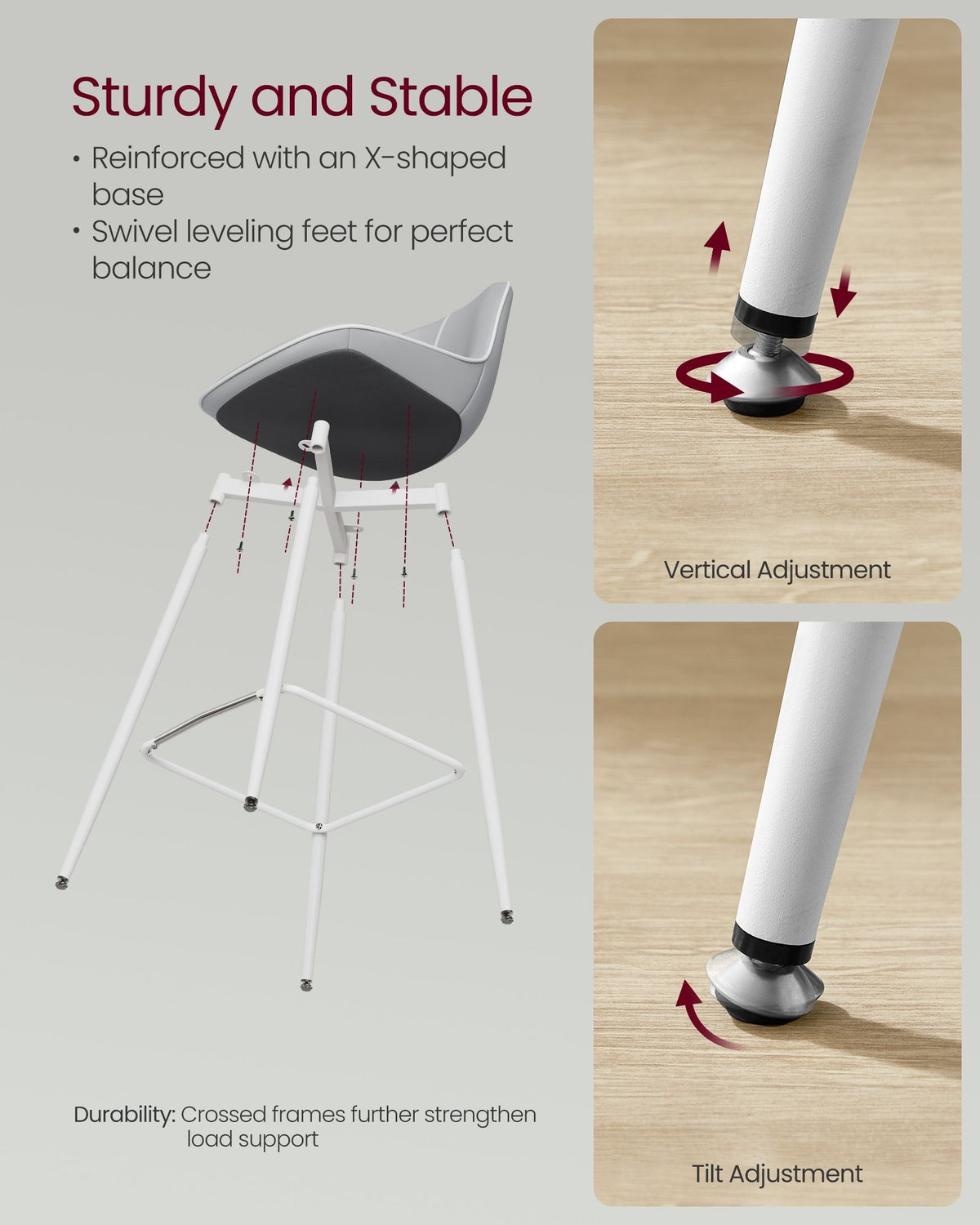 Synthetic Leather Bar Stools With Back, 24.4 Or 28.7 Inch Seat Height - product photo 155