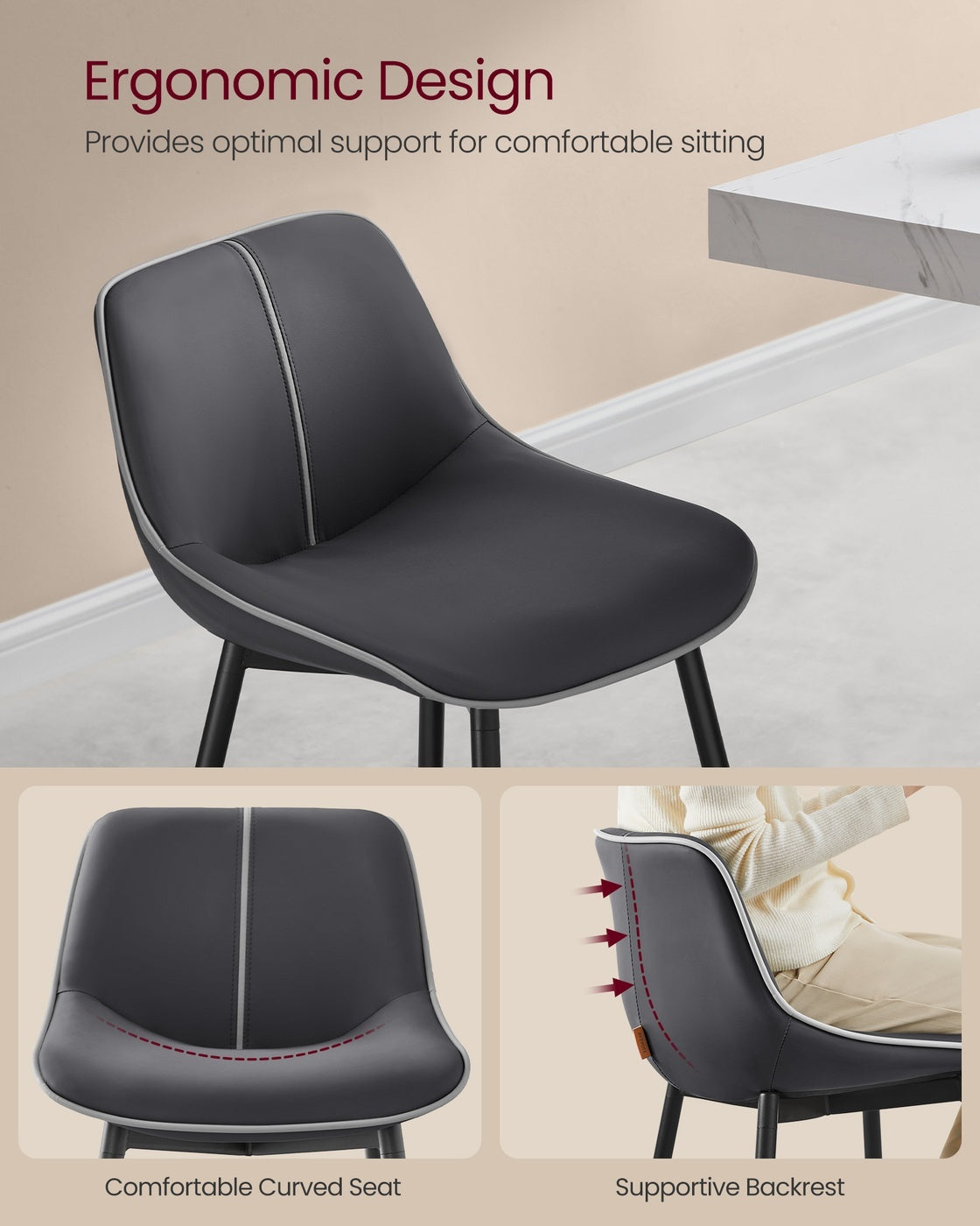 Synthetic Leather Bar Stools With Back - product photo 108
