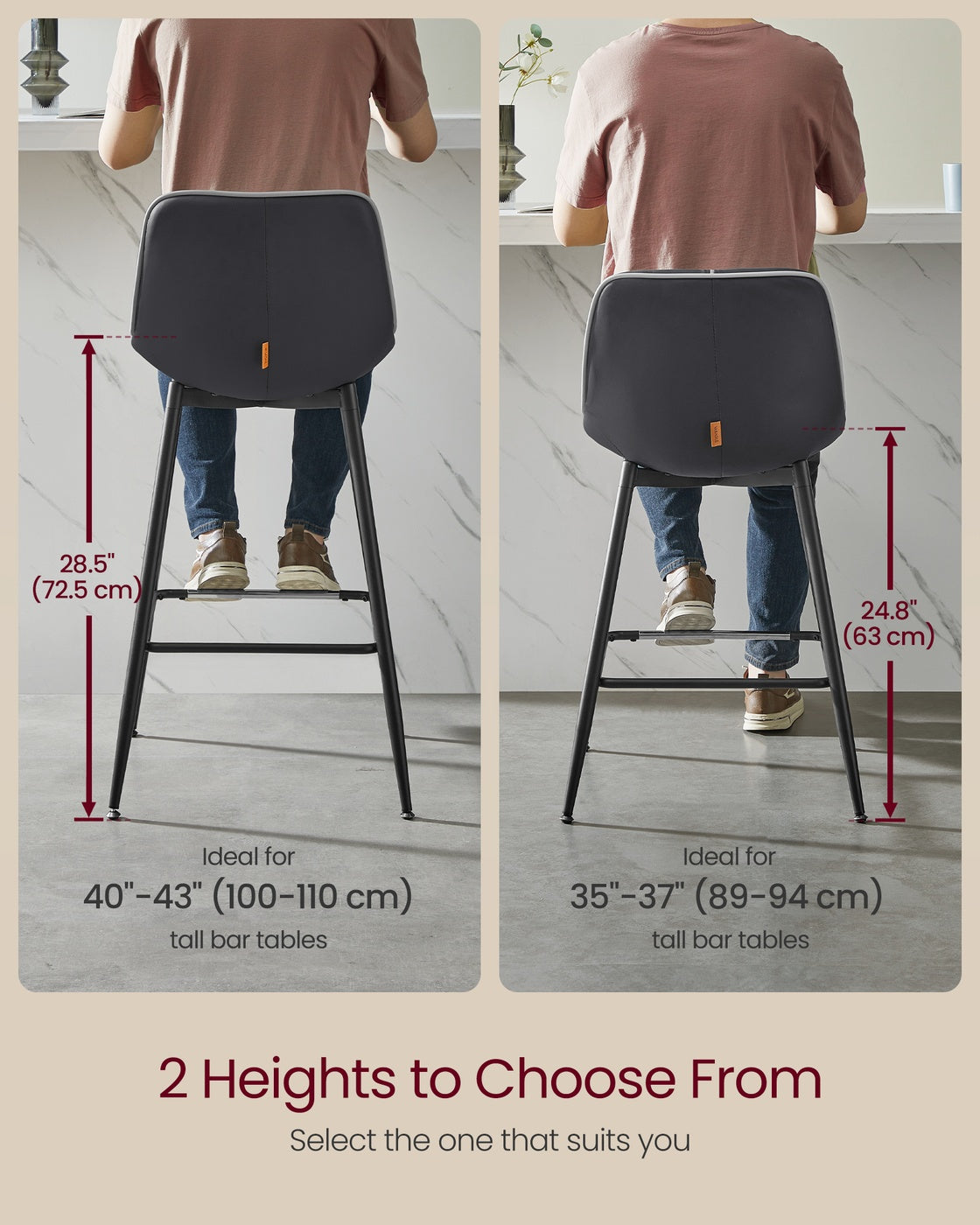 Synthetic Leather Bar Stools With Back - product photo 114