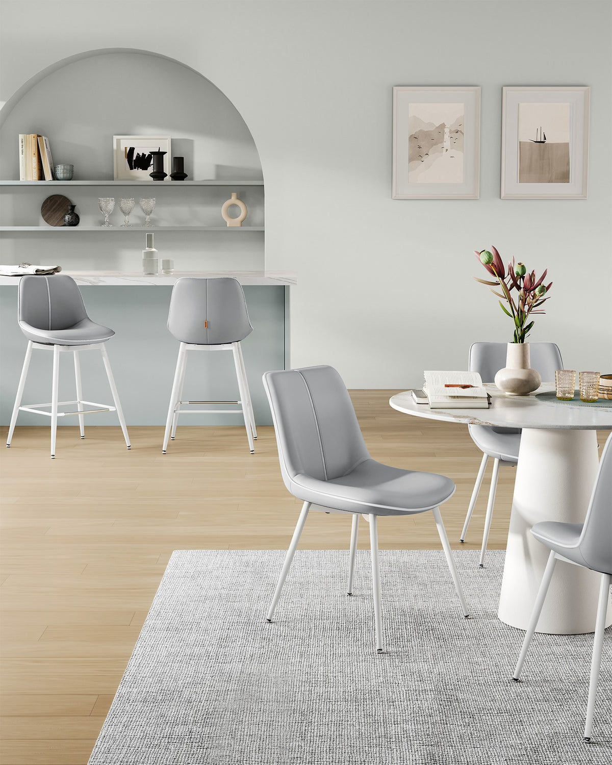 Synthetic Leather Bar Stools With Back - product photo 122