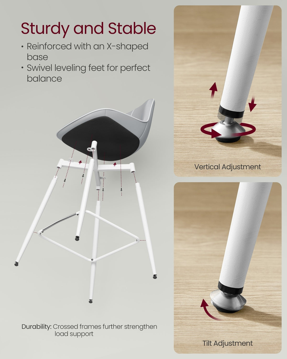 Synthetic Leather Bar Stools With Back - product photo 125