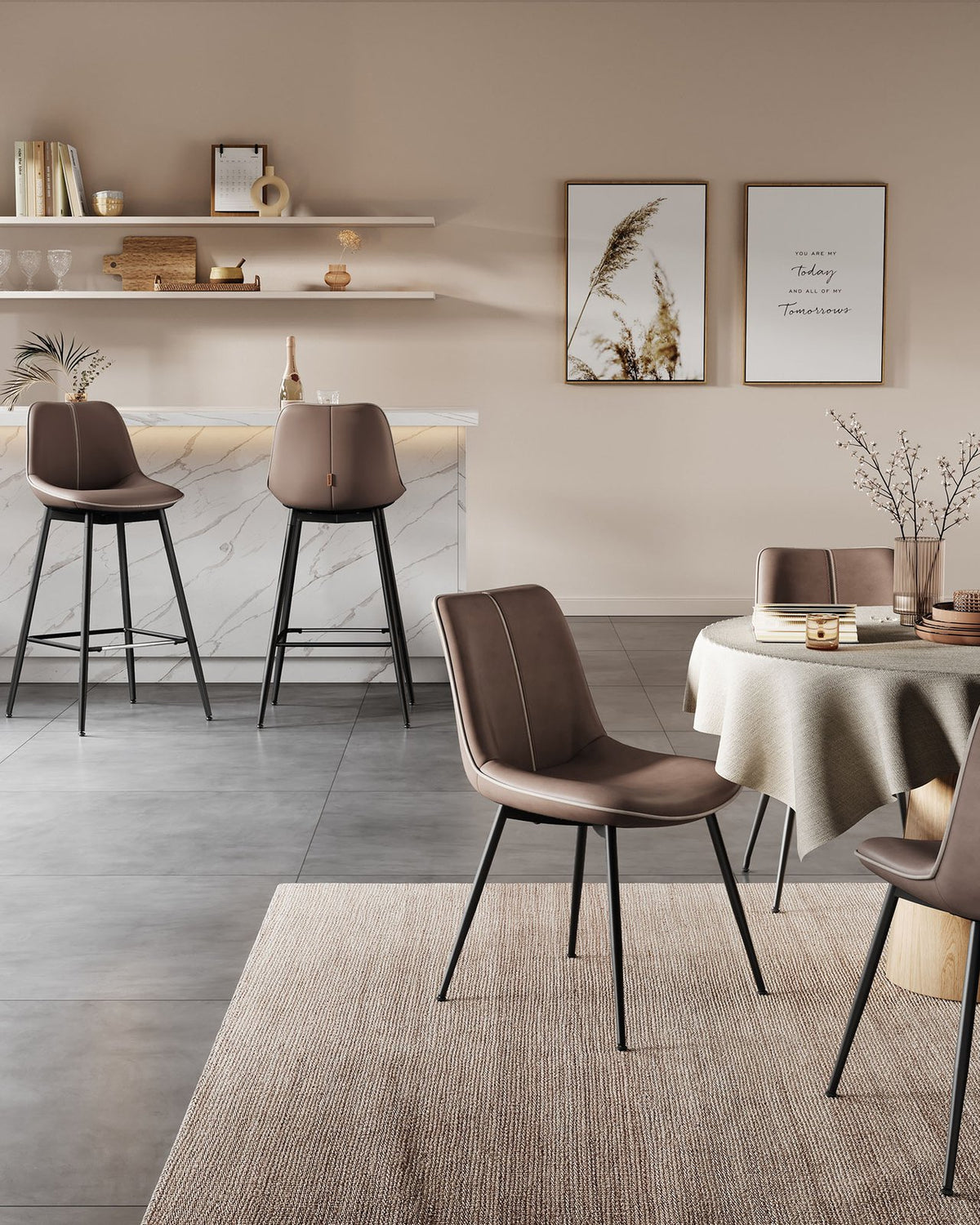 Synthetic Leather Bar Stools With Back - product photo 16