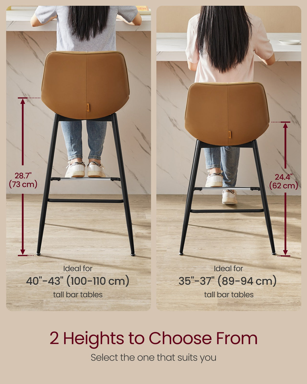 Synthetic Leather Bar Stools With Back - product photo 49
