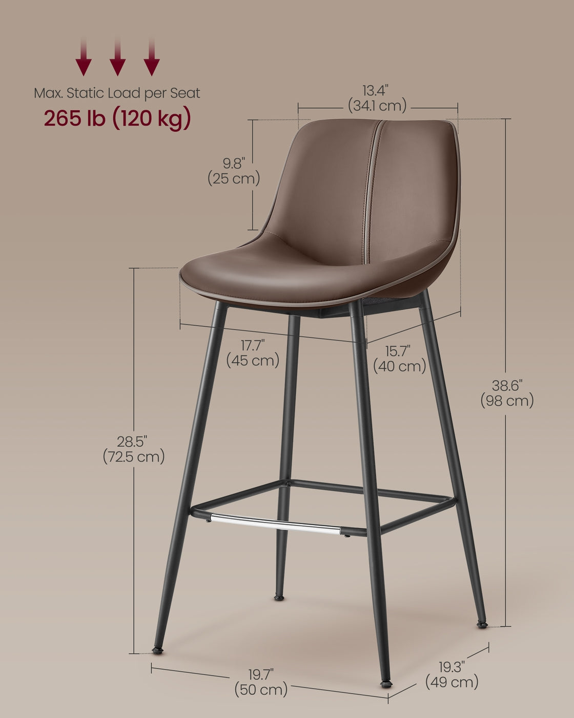 Synthetic Leather Bar Stools With Back - product photo 54