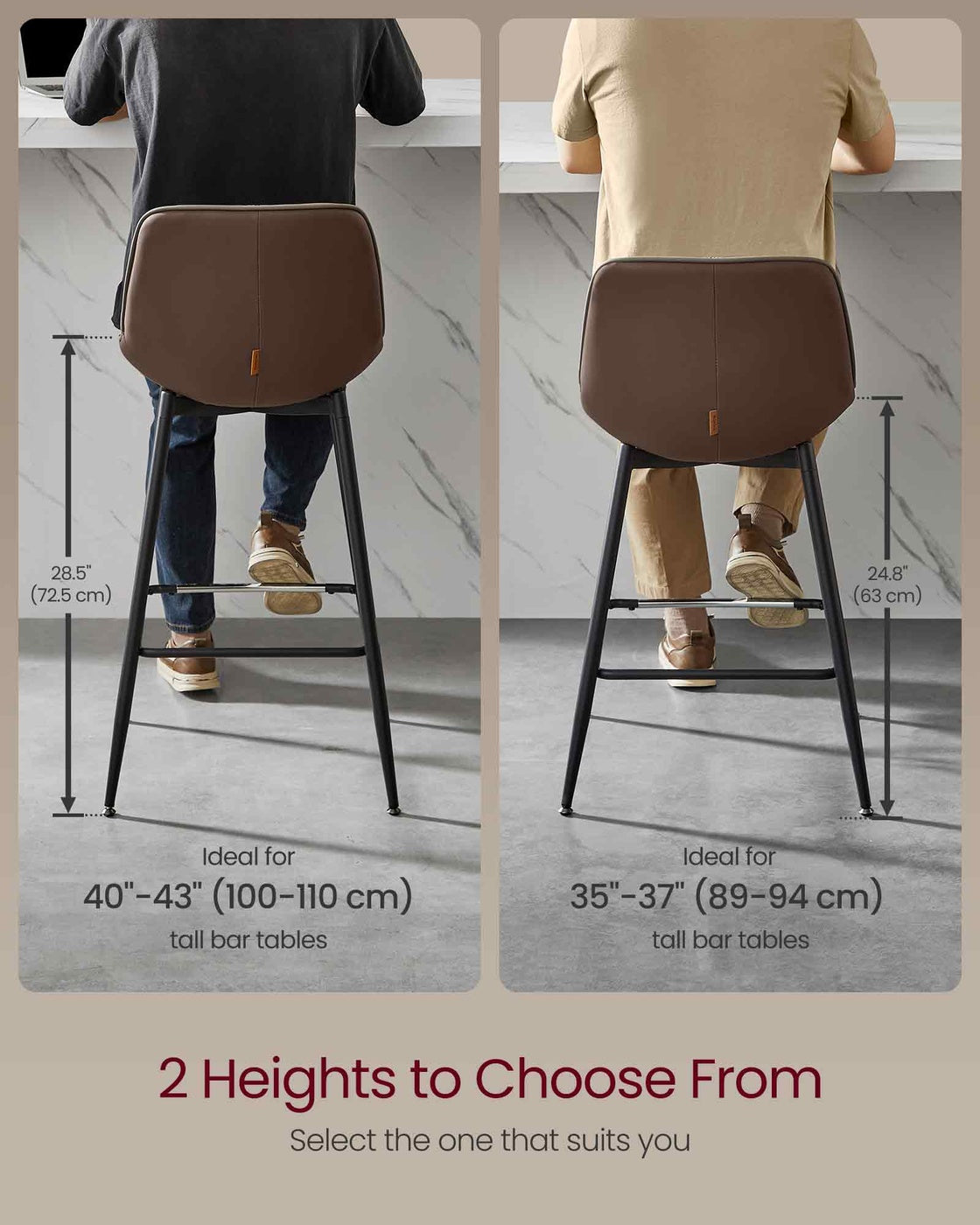 Synthetic Leather Bar Stools With Back - product photo 55