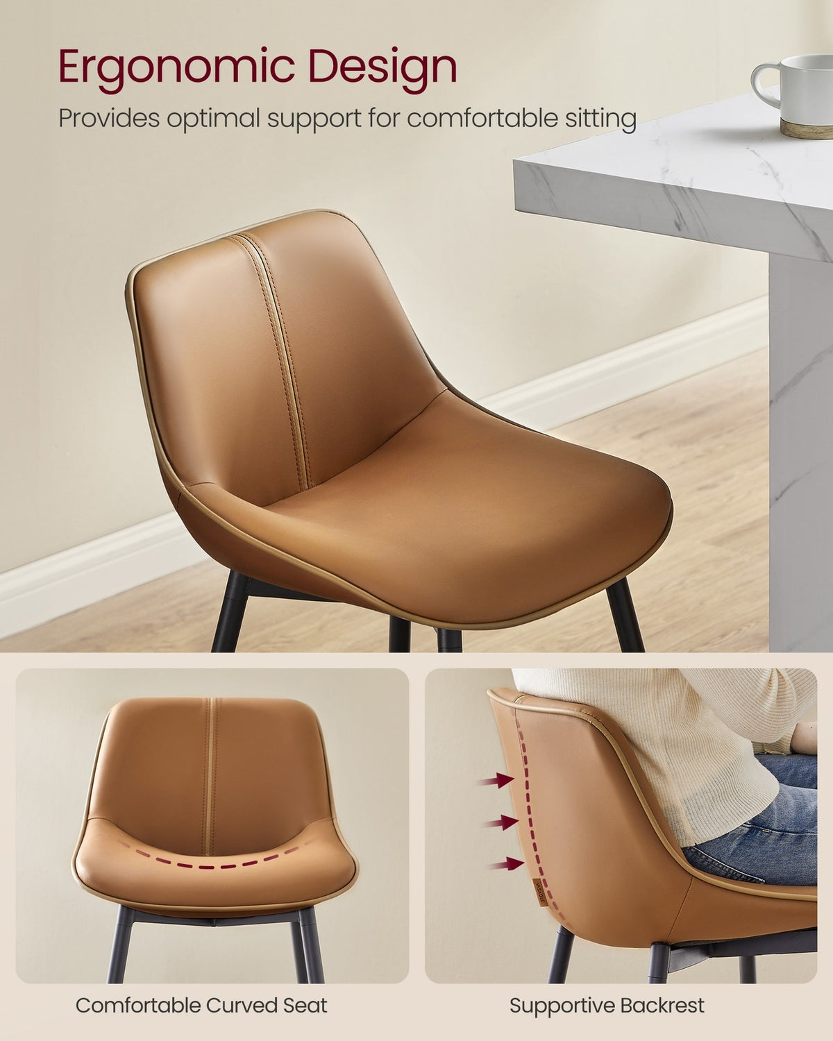 Synthetic Leather Bar Stools With Back - product photo 70