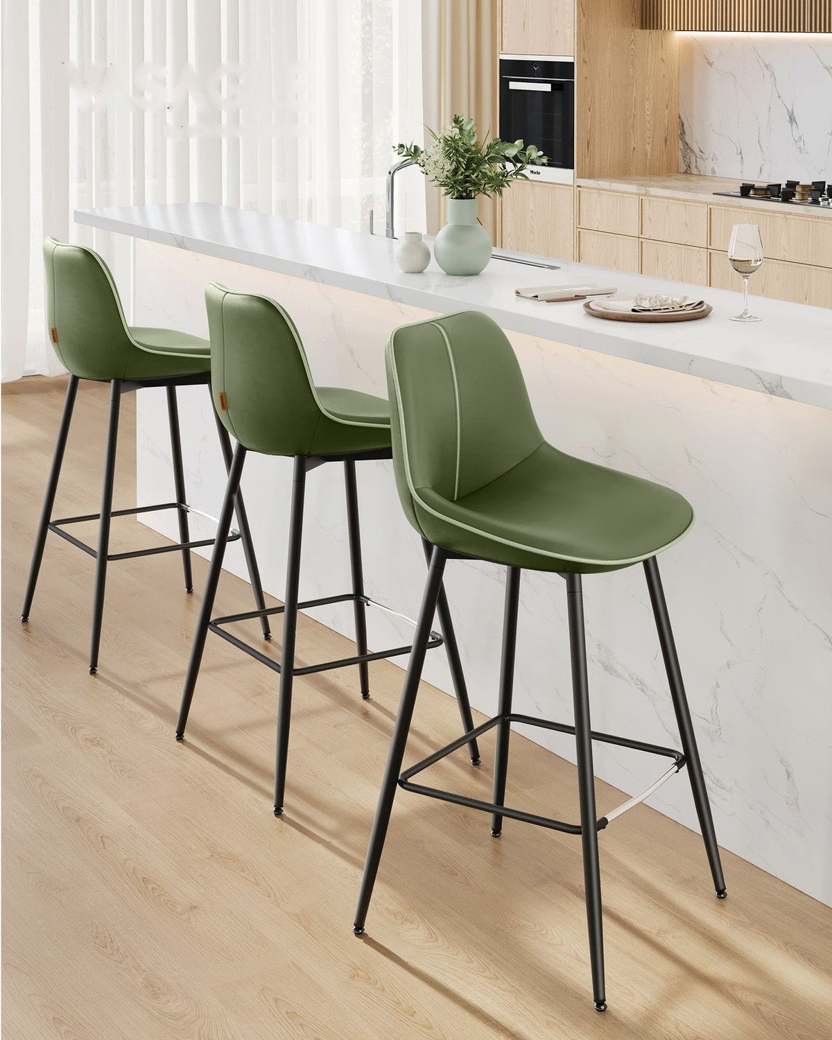 Synthetic Leather Bar Stools With Back - product photo 78