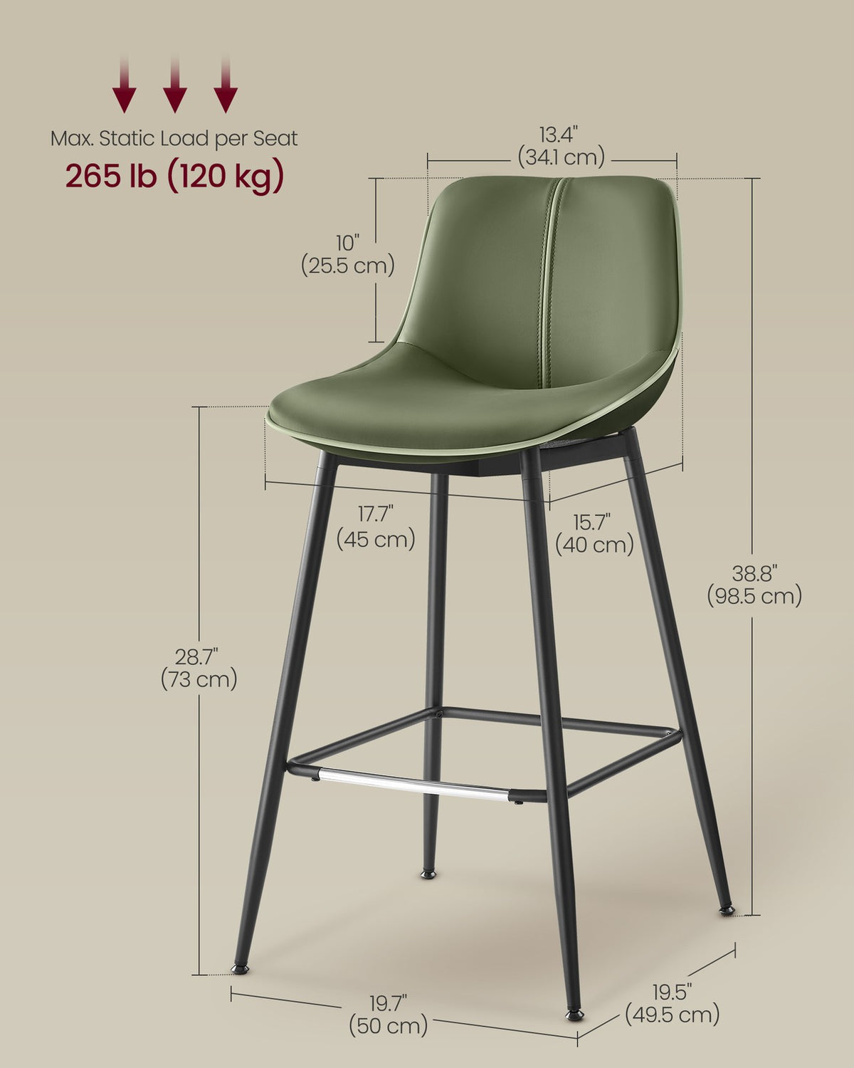Synthetic Leather Bar Stools With Back - product photo 81