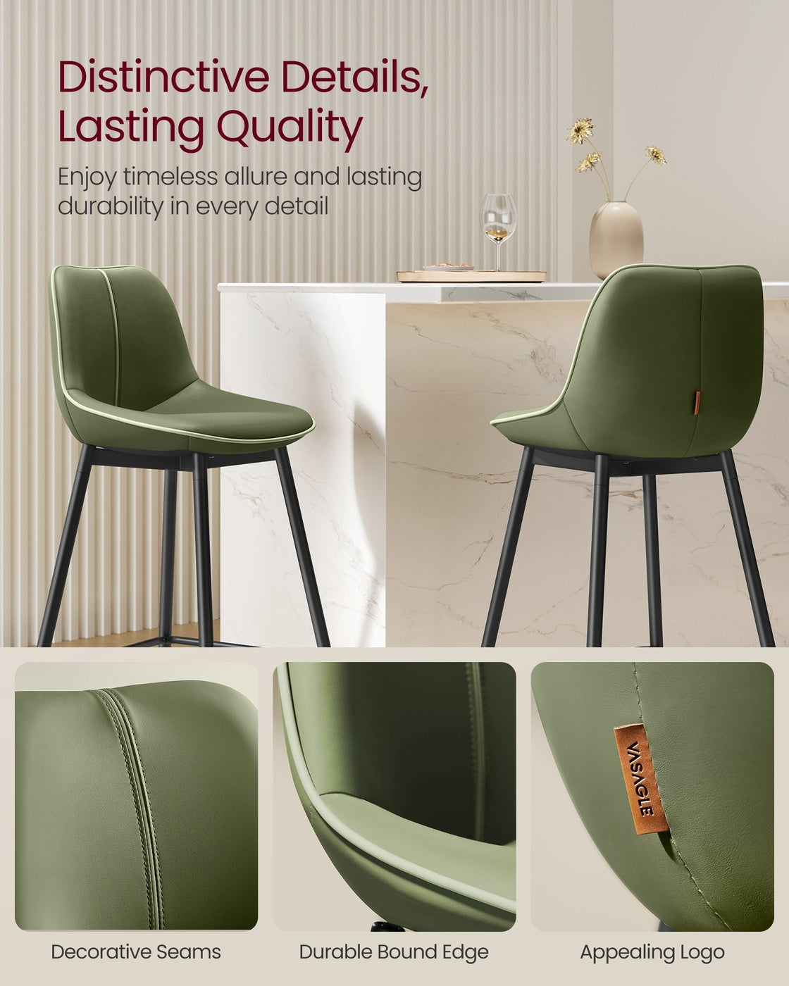 Synthetic Leather Bar Stools With Back - product photo 94