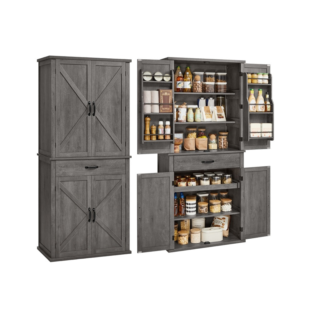 Tall Farmhouse Kitchen Pantry Cabinet With Barn Doors, 70.3 Inch - product photo 37