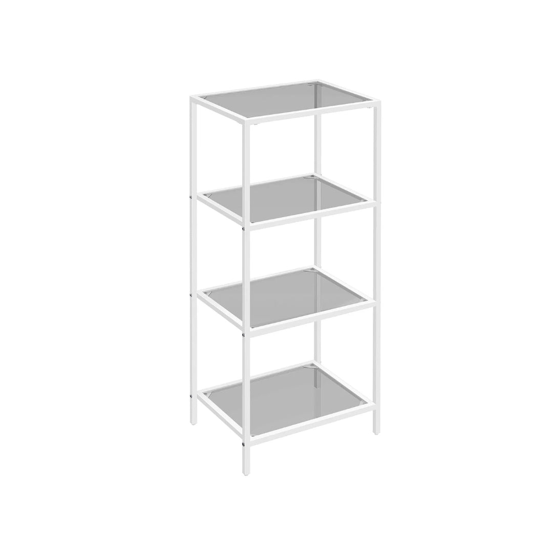 Tempered Glass Bookcase 4 Or 5 Tier Slim Shelving Unit – product view 5 | Ridgefield Furniture