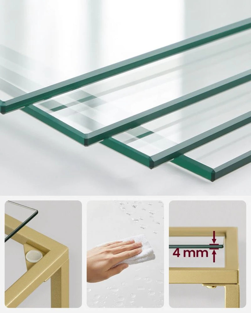 Tempered Glass Bookcase 4 Or 5 Tier Slim Shelving Unit – product view 19 | Ridgefield Furniture