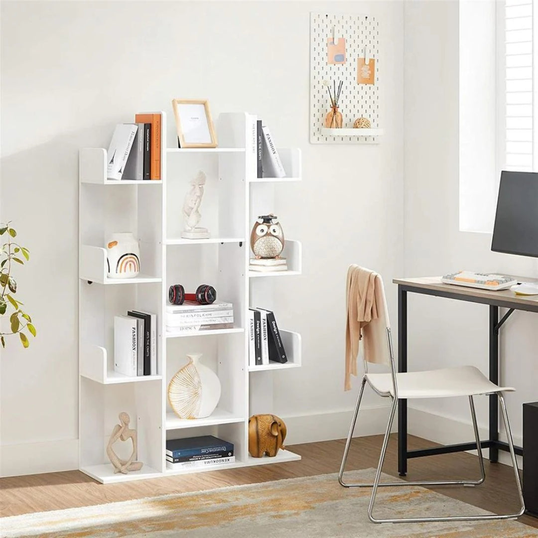 Tree Bookshelf With 13 Shelves Space Saving Bookcase – product view 9 | Ridgefield Furniture