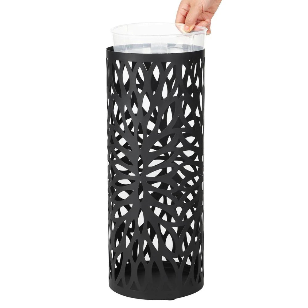 Steel Umbrella Stand With Drip Tray & Hooks For Canes Storage – product view 8 | Ridgefield Furniture