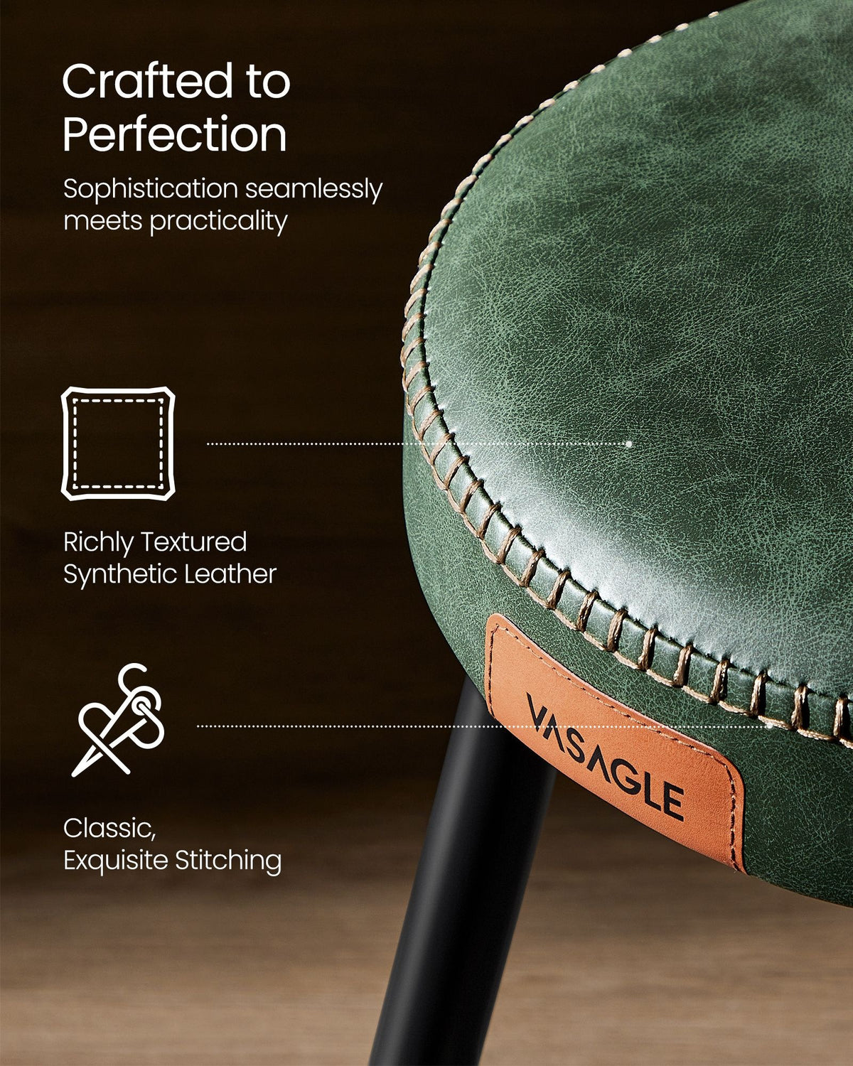 Upholstered Kitchen Stools With Steel Legs, Set Of 1, 2 Or 4 - product photo 64