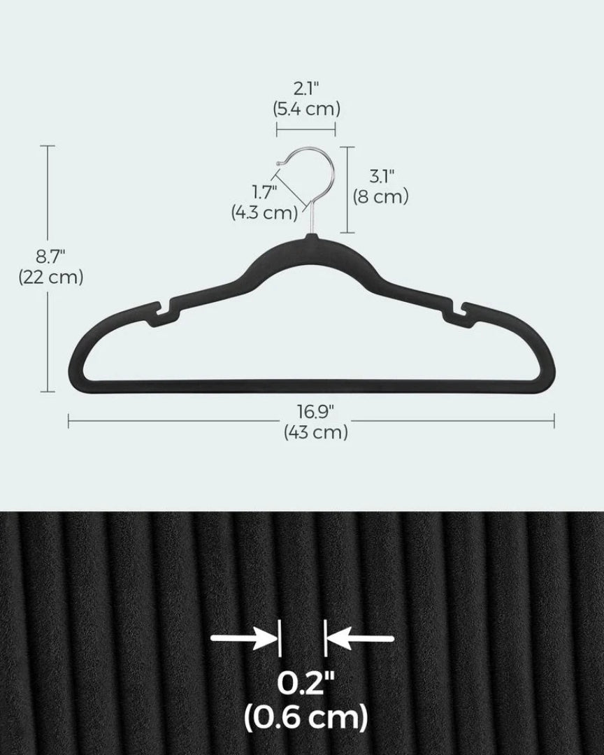 Velvet Clothes Hangers 60 Pack Non Slip – product view 7 | Ridgefield Furniture