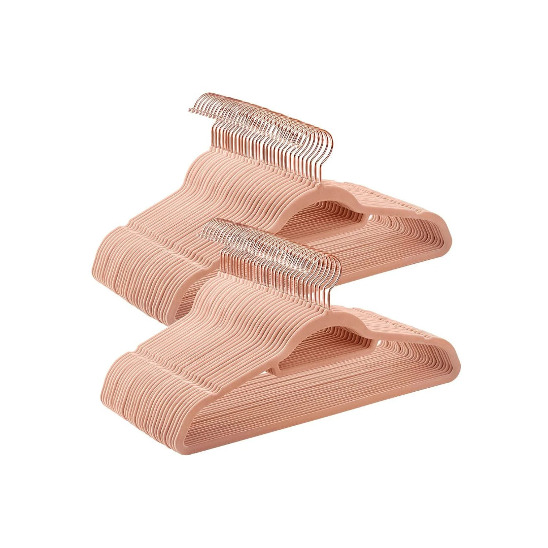 Velvet Clothes Hangers Set Of 50 Or 60 With Rose Gold Hook – product view 6 | Ridgefield Furniture